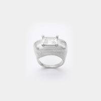 Supernova Silver Ring w/ white stone