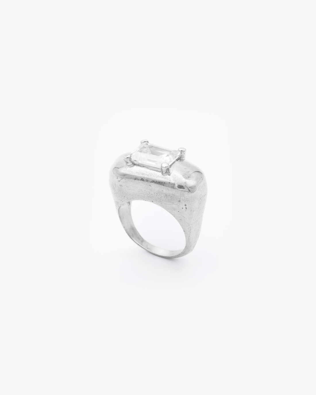 Supernova Silver Ring w/ white stone