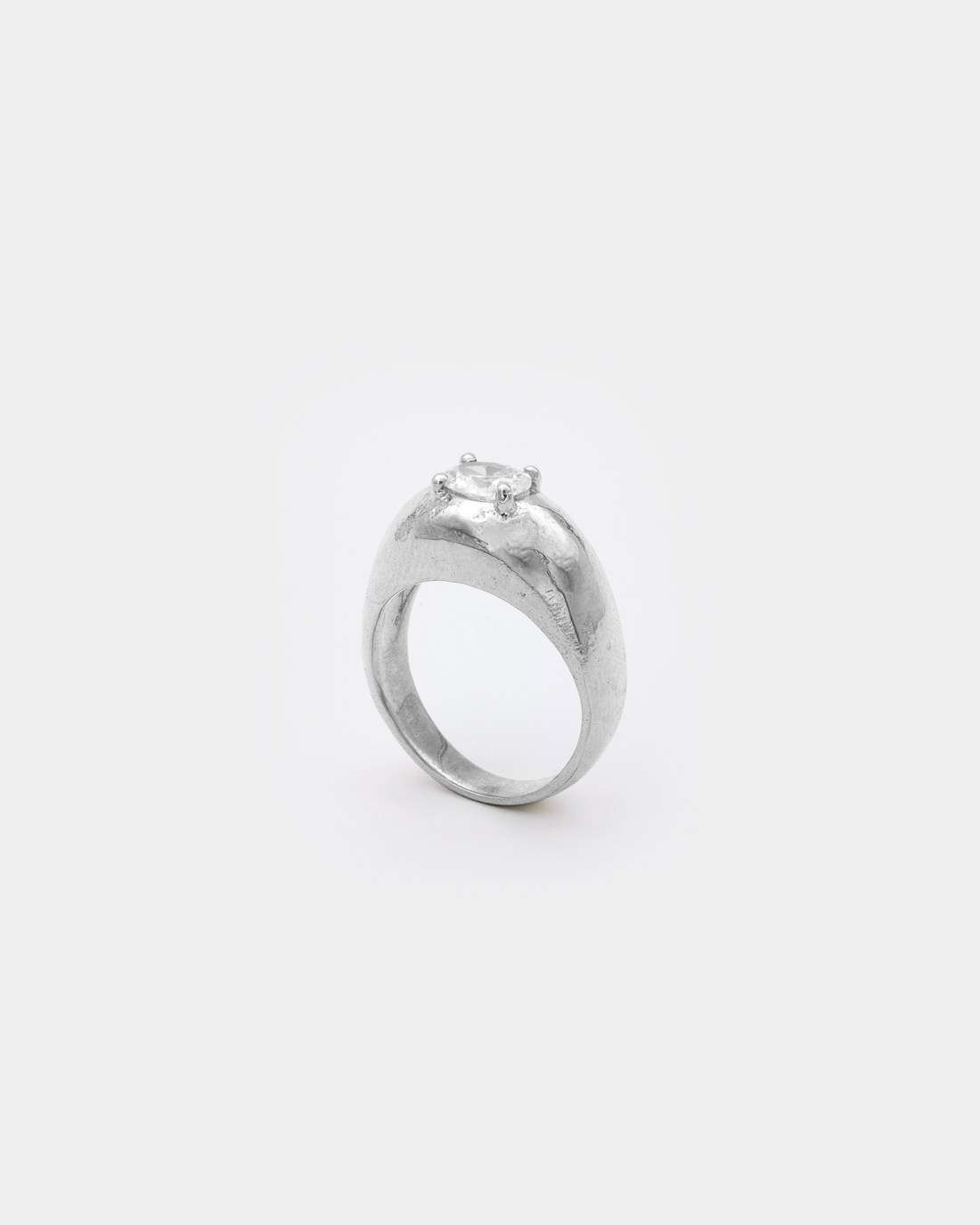 Vega Silver Ring w/ white stone